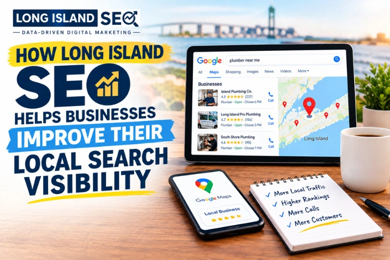 Business improving local search visibility through Long Island SEO